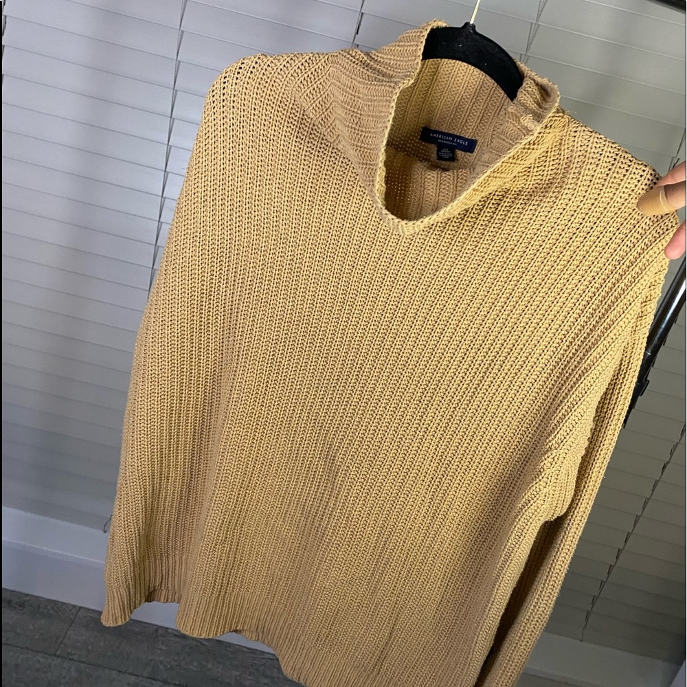 Brown knitted turtleneck